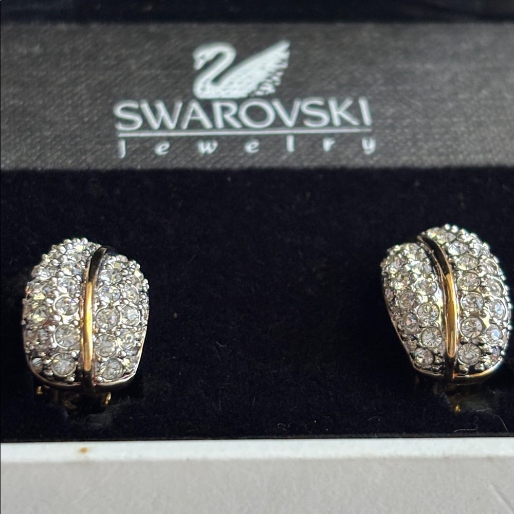 Swarovski Silver Clip Vintage Earrings